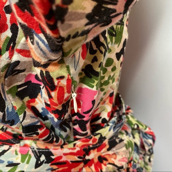 JG HOOK Linen Midi Colorful Floral Boho Dress Size 12 - Picture 4 of 12
